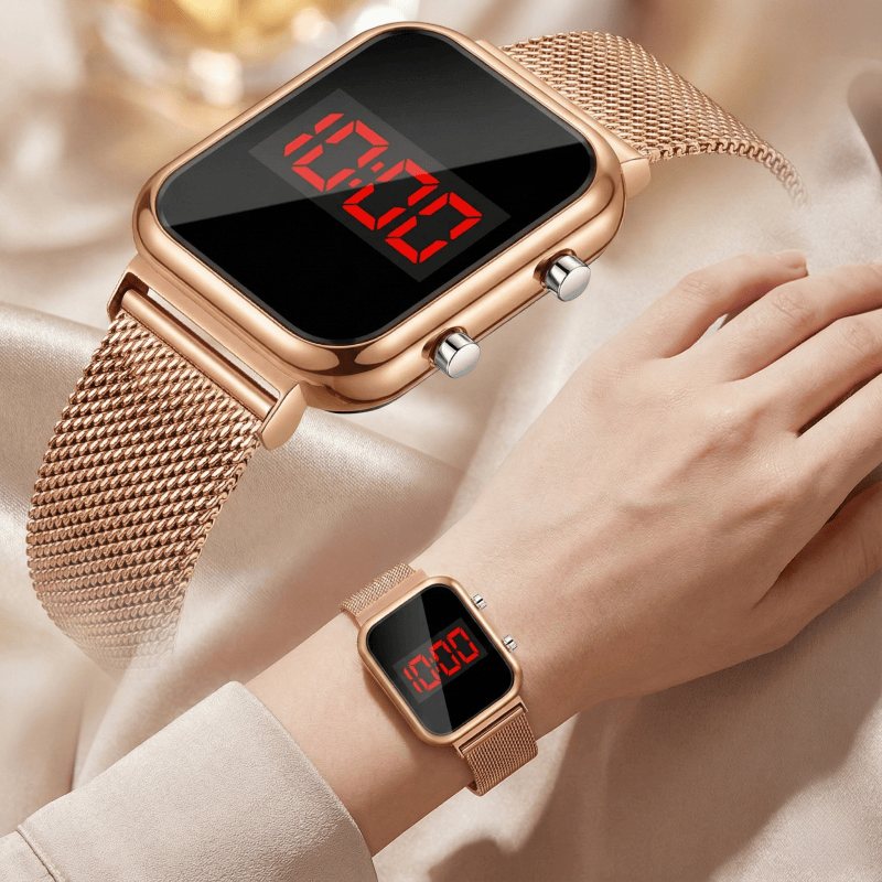 Luxury Watch Uk - Fashion Magnetic Buckle Rectangle LED Digital