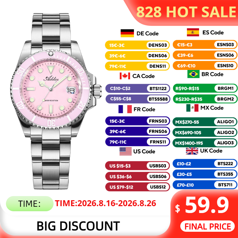 Luxury Watch Ladies - ADDIES 36mm 50m Waterproof Women's Watches