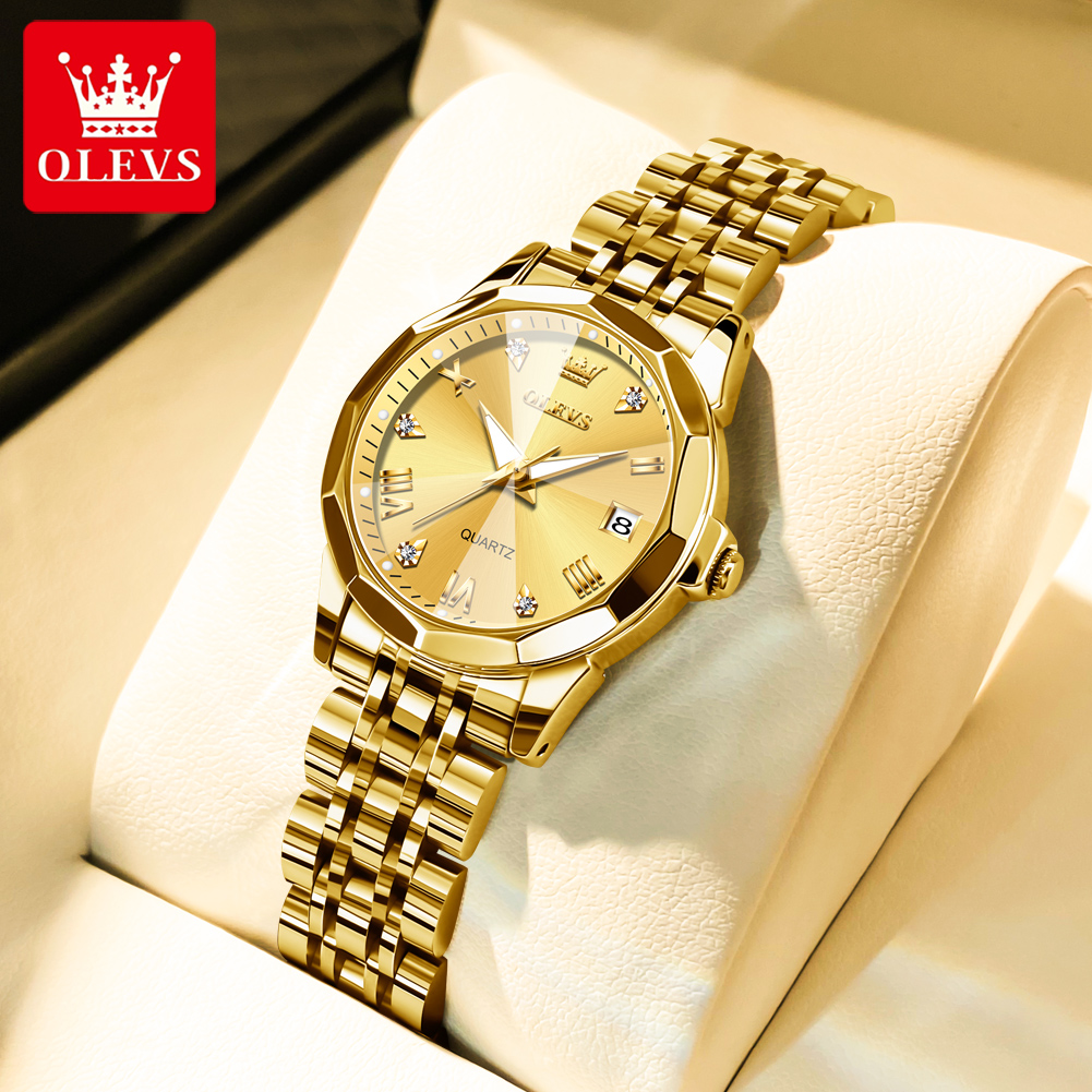Luxury Watch Ladies - OLEVS Fashion Golden Watch for Women