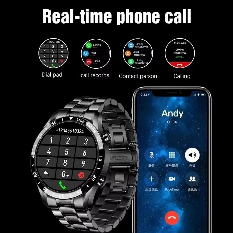 LIGE New Bluetooth Call Smart  - Luxury Watch German recension och pris