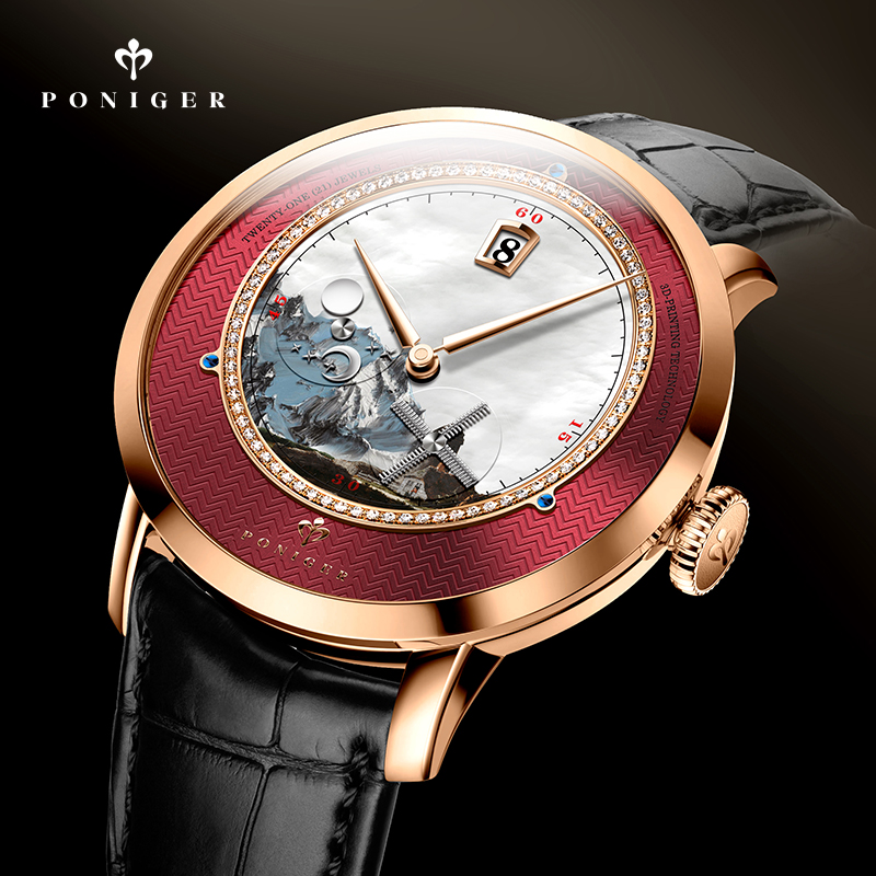 PONIGER Men Automatic Watch 41 - Luxury Watch Second Hand recension och pris
