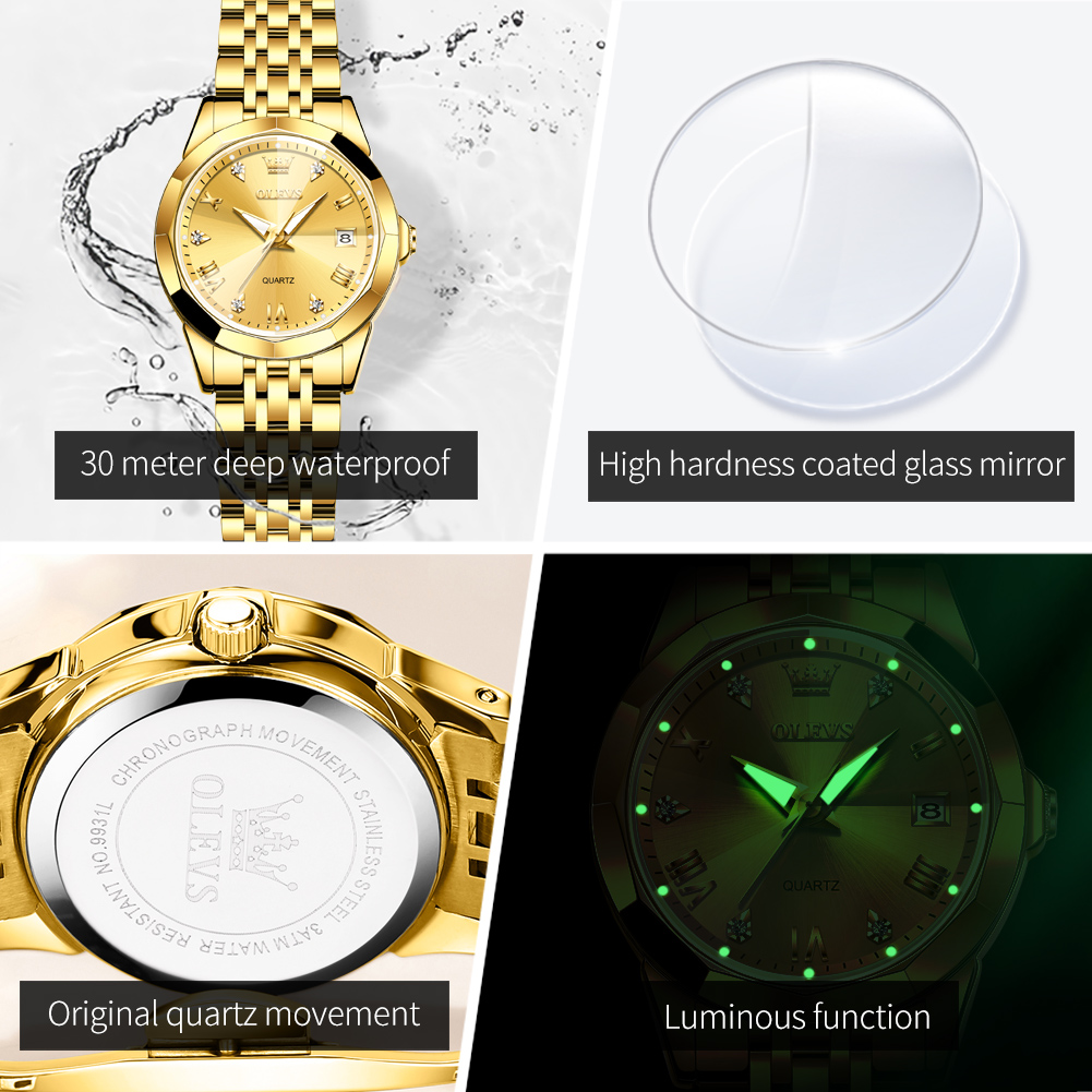 OLEVS Fashion Golden Watch for - Luxury Watch Ladies recension och pris