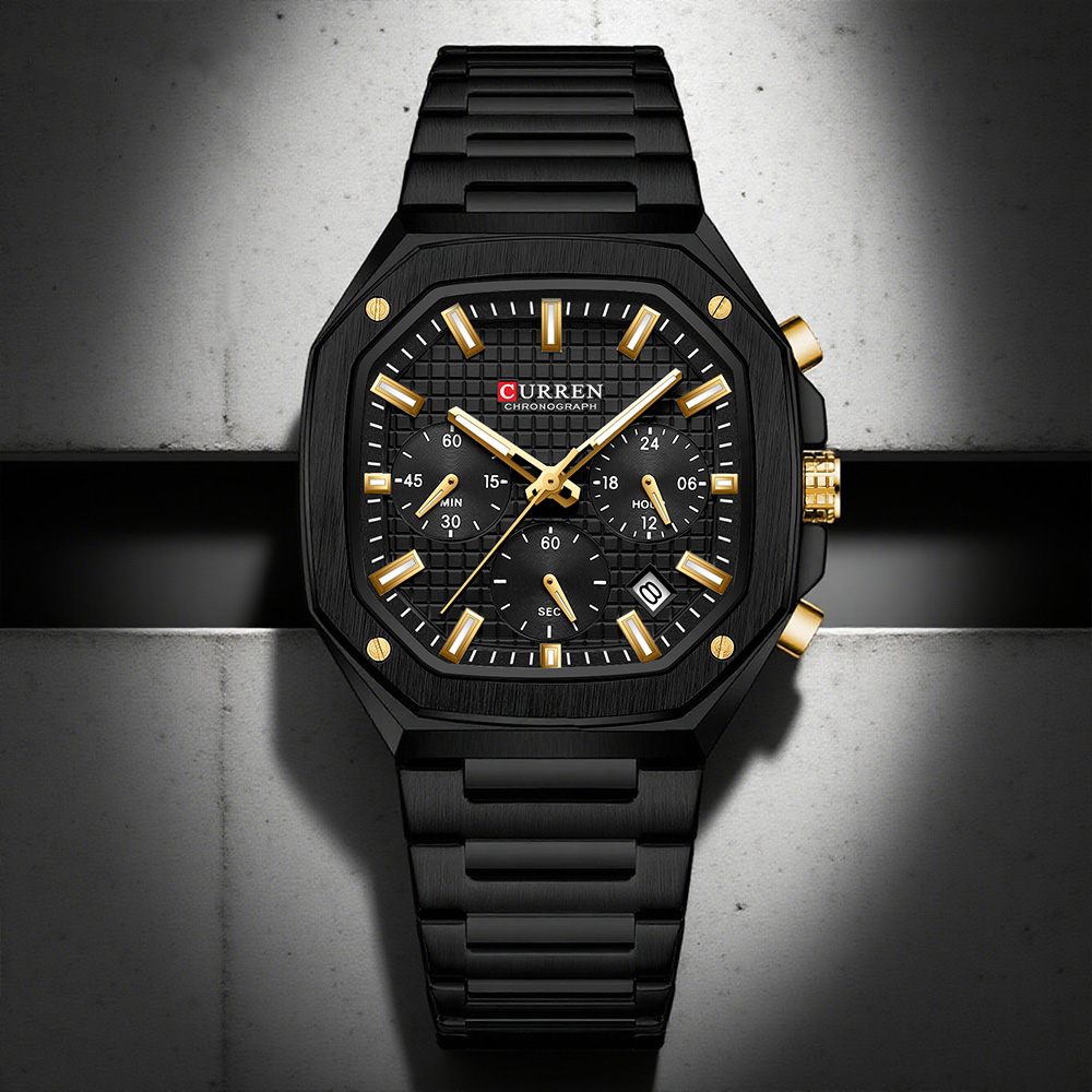 CURREN Luxury Square Chrono Wa - Luxury Watch Design recension och pris