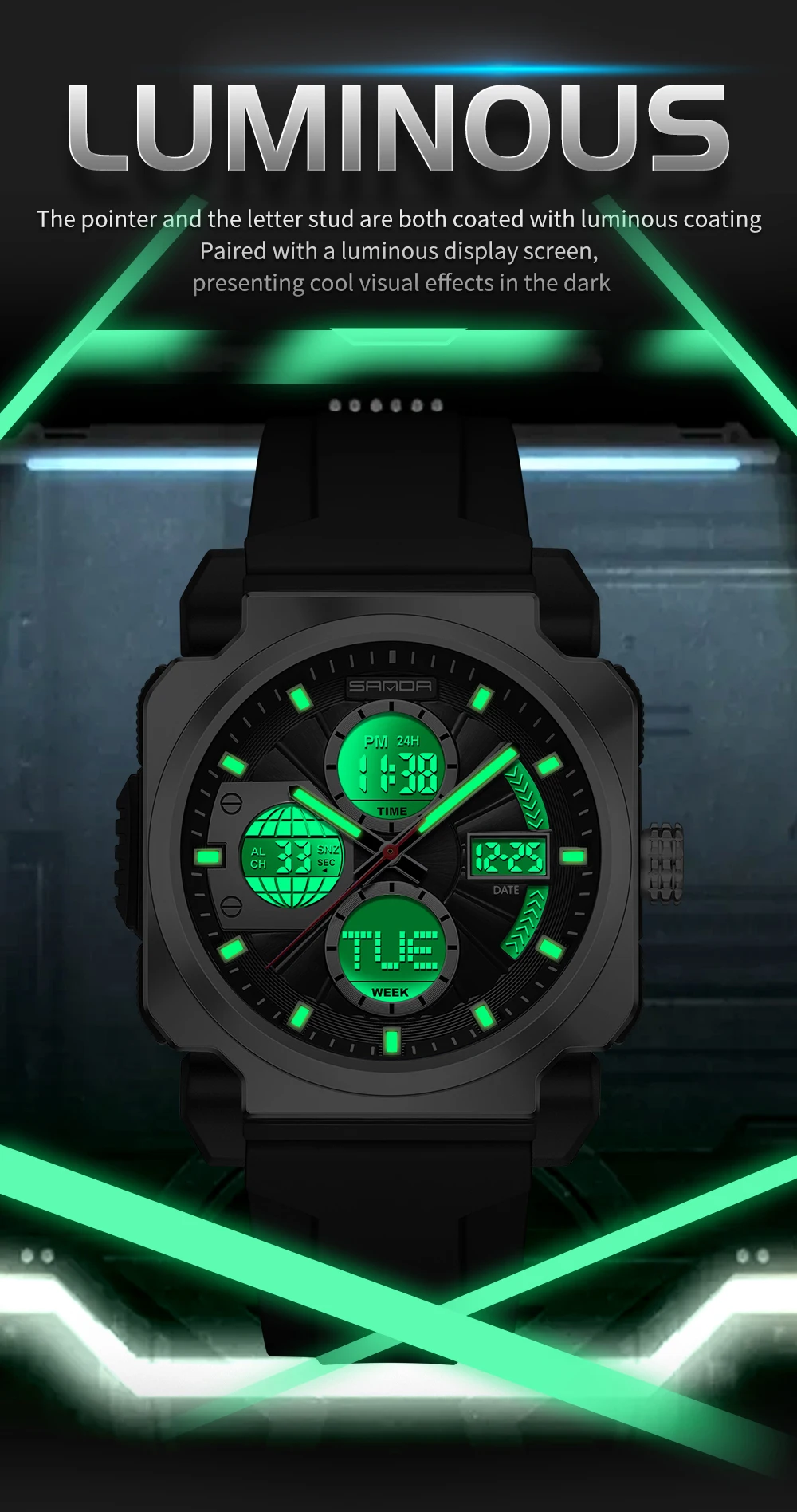 SANDA Men's Electronic Watch O - Luxury Watch Shop recension och pris